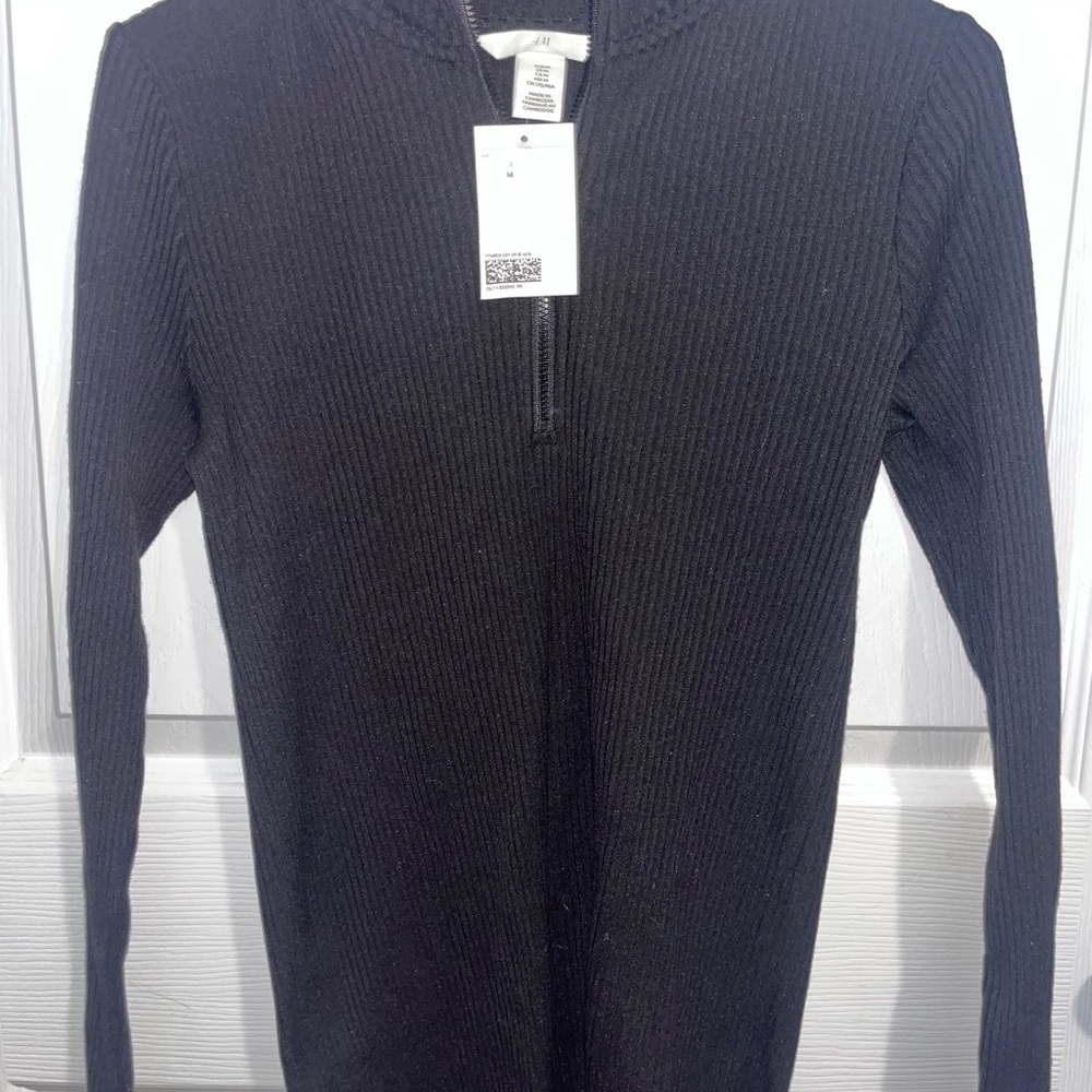 H&M Men's Charcoal Zip-Up Sweater